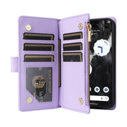 For Google Pixel 7 Pro Crossbody Zipper Wallet Rhombus Leather Phone Case(Purple)
