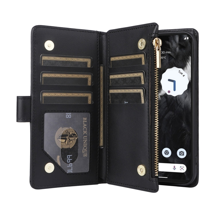 For Google Pixel 7 Pro Crossbody Zipper Wallet Rhombus Leather Phone Case(Black)