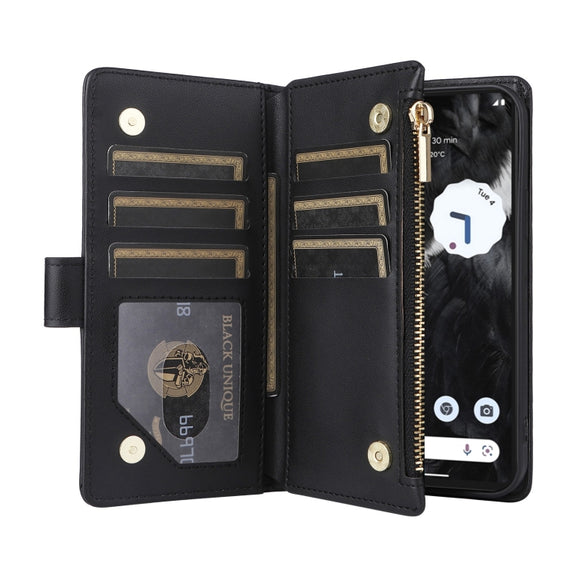 For Google Pixel 7 Pro Crossbody Zipper Wallet Rhombus Leather Phone Case(Black)