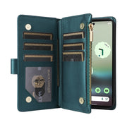 For Google Pixel 6a Crossbody Zipper Wallet Rhombus Leather Phone Case(Green)
