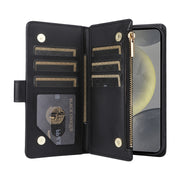 For Samsung Galaxy S24+ 5G Crossbody Zipper Wallet Rhombus Leather Phone Case(Black)