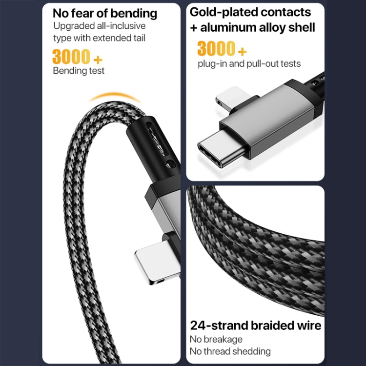 2 in 1 8 Pin, USB-C / Type-C to 3.5mm Car AUX Audio Adapter Cable, Length:1m(Grey)