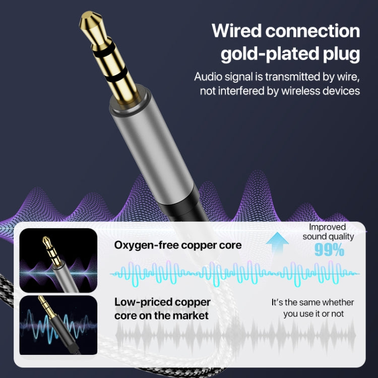 2 in 1 8 Pin, USB-C / Type-C to 3.5mm Car AUX Audio Adapter Cable, Length:1m(Grey)