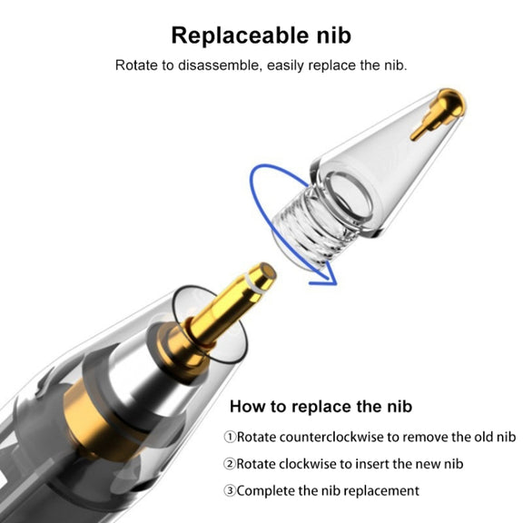 C10 Pro Magnetic Charging Capacitive Stylus Pen for iPad 2018 and Later(Transparent Black)