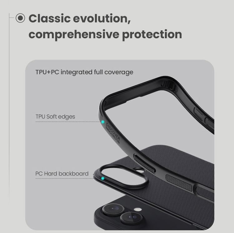 For iPhone 16 NILLKIN Frosted Shield Pro Magnetic Magsafe Phone Case(Black)