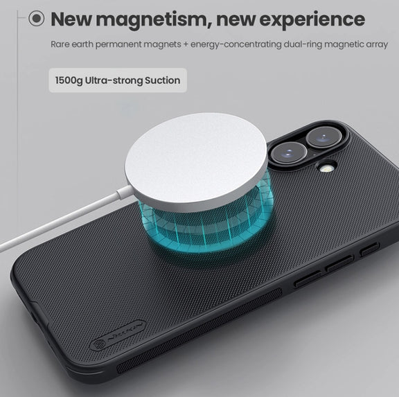 For iPhone 16 NILLKIN Frosted Shield Pro Magnetic Magsafe Phone Case(Black)