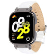 For Redmi Watch 4 Metal Black Frame Genuine Leather Watch Band(White) - free shipping - PMc TechLife - Order now!
