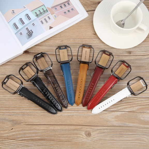For Redmi Watch 4 Metal Black Frame Genuine Leather Watch Band(Wine Red)
