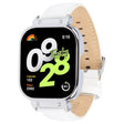 For Redmi Watch 4 Metal Silver Frame Genuine Leather Watch Band(White) - free shipping - PMc TechLife - Order now!