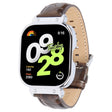 For Redmi Watch 4 Metal Silver Frame Genuine Leather Watch Band(Bamboo Brown) - free shipping - PMc TechLife - Order now!