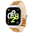 For Redmi Watch 4 Metal Silver Frame Genuine Leather Watch Band(Light Brown) - free shipping - PMc TechLife - Order now!