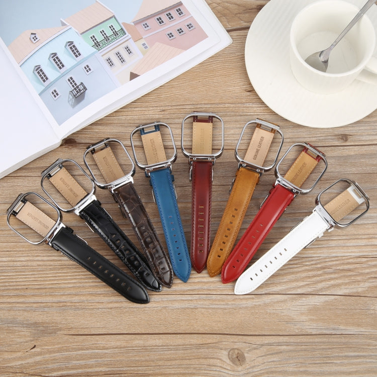 For Redmi Watch 4 Metal Silver Frame Genuine Leather Watch Band(Wine Red)