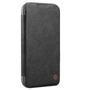 For iPhone 16 NILLKIN Qin Prop Series Flip Camera Cover Design Leather Phone Case(Black)