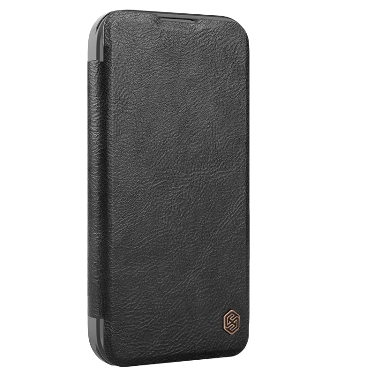 For iPhone 16 NILLKIN Qin Prop Series Flip Camera Cover Design Leather Phone Case(Black)