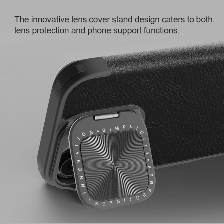For iPhone 16 NILLKIN Qin Prop Series Flip Camera Cover Design Leather Phone Case(Plain Leather Black)