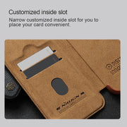 For iPhone 16 NILLKIN Qin Prop Series Flip Camera Cover Design Leather Phone Case(Plain Leather Black)