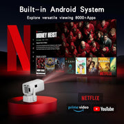 Y7S 720P Android 11 OS Portable Home WiFi Projector with Speaker, CPU:RK3326(UK Plug)