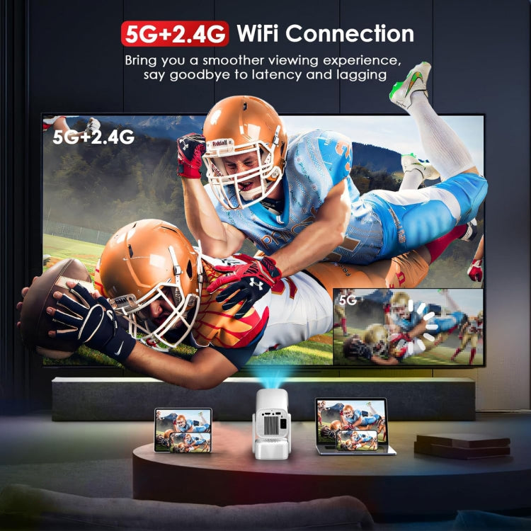 Y7S 720P Android 11 OS Portable Home WiFi Projector with Speaker, CPU:Allwinner H713(EU Plug)