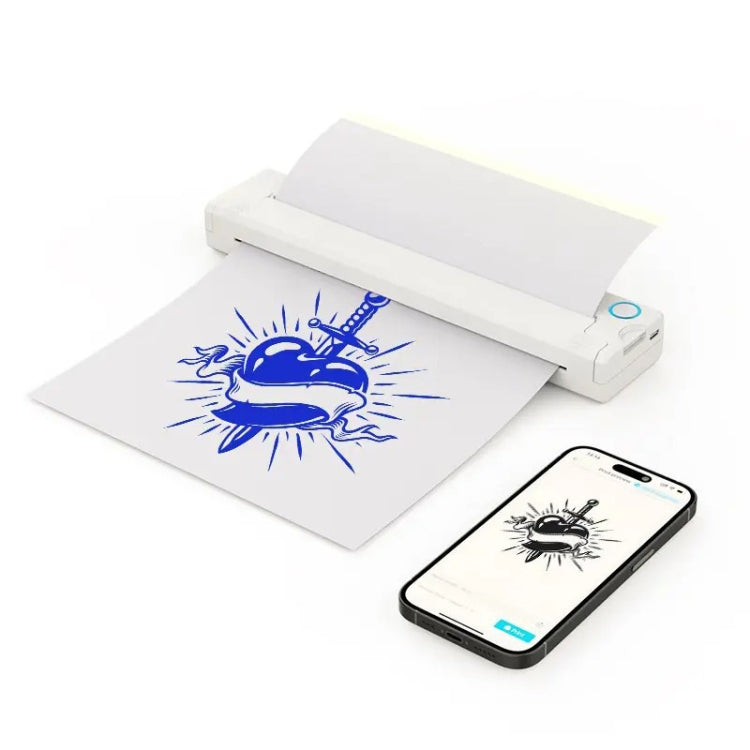 A41 203DPI Portable Tattoo Printer Office Study Bluetooth HD Thermal Printer(White)