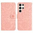For Samsung Galaxy S25 Ultra 5G Floral Embossed Pattern Leather Phone Case(Pink) - Galaxy S25 Ultra 5G Cases by PMC Jewellery | Online Shopping South Africa | PMC Jewellery | Buy Now Pay Later Mobicred