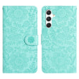 For Samsung Galaxy S25+ 5G Floral Embossed Pattern Leather Phone Case(Light Green) - Galaxy S25+ 5G Cases by PMC Jewellery | Online Shopping South Africa | PMC Jewellery | Buy Now Pay Later Mobicred