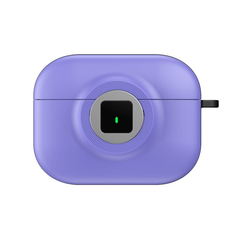 For AirPods 3 Camera Series PC + TPU Headset Shockproof Carbon Fibre Case(Purple)