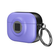 For AirPods 3 Camera Series PC + TPU Headset Shockproof Carbon Fibre Case(Purple)