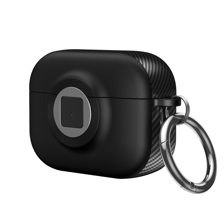 For AirPods Pro Camera Series PC + TPU Headset Shockproof Carbon Fibre Case(Black)
