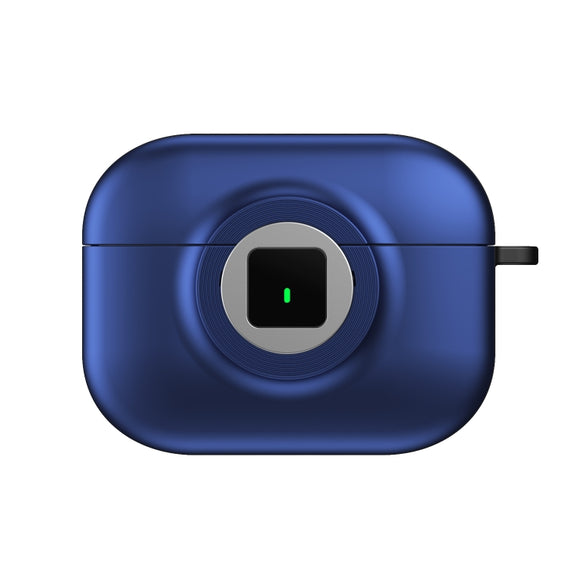 For AirPods Pro Camera Series PC + TPU Headset Shockproof Carbon Fibre Case(Blue)
