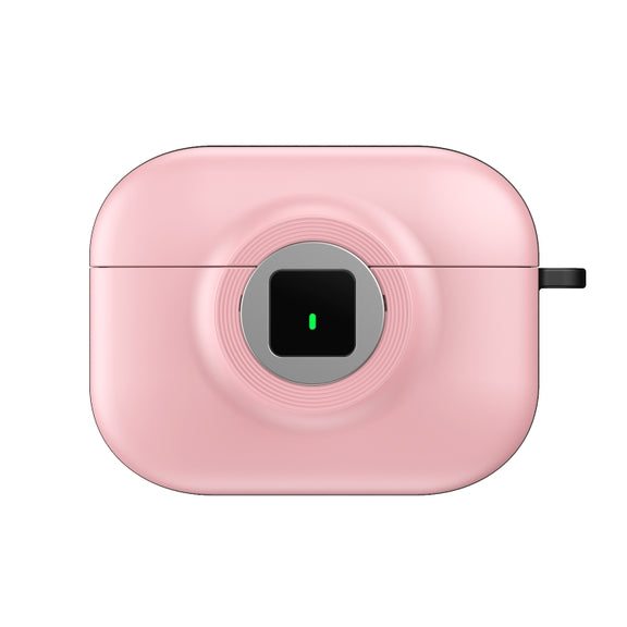 For AirPods Pro Camera Series PC + TPU Headset Shockproof Carbon Fibre Case(Pink)