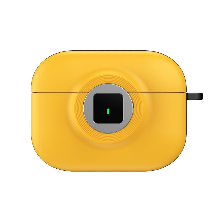 For AirPods Pro Camera Series PC + TPU Headset Shockproof Carbon Fibre Case(Yellow)