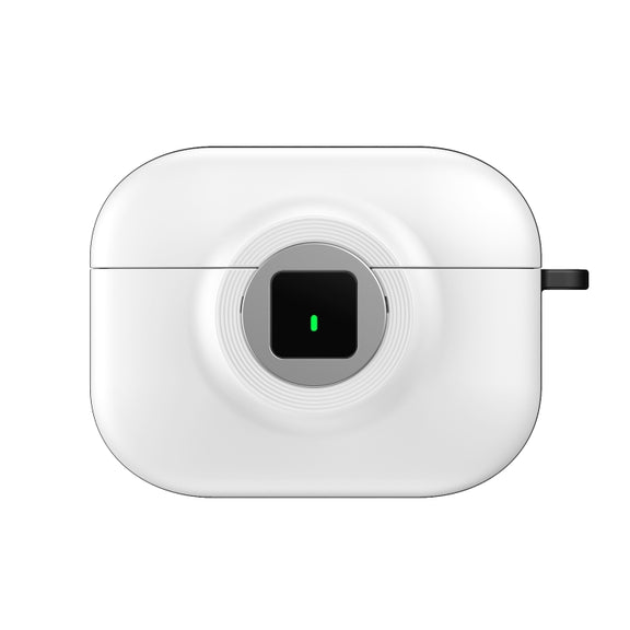 For AirPods Pro Camera Series PC + TPU Headset Shockproof Carbon Fibre Case(White)
