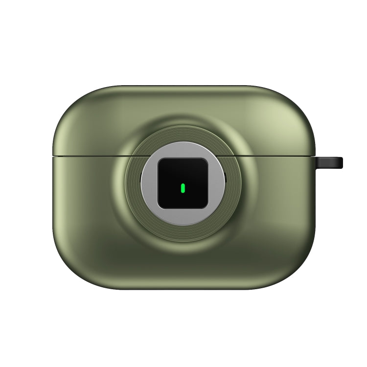 For AirPods Pro Camera Series PC + TPU Headset Shockproof Carbon Fibre Case(Green)