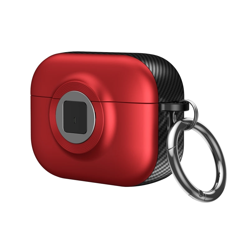 For AirPods Pro Camera Series PC + TPU Headset Shockproof Carbon Fibre Case(Red)