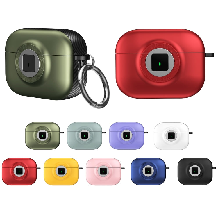 For AirPods Pro Camera Series PC + TPU Headset Shockproof Carbon Fibre Case(Red)
