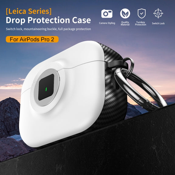 For AirPods 1 / 2 Camera Series PC + TPU Headset Shockproof Carbon Fibre Case(Yellow)