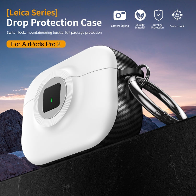 For AirPods Pro 2 Camera Series PC + TPU Headset Shockproof Carbon Fibre Case(Red)