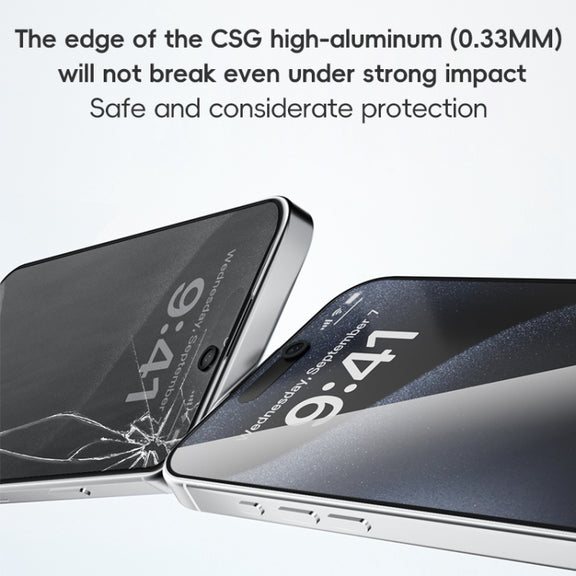 For iPhone 16 Plus ZGA 0.33mm 2.5D Anti-static Privacy Tempered Glass Film