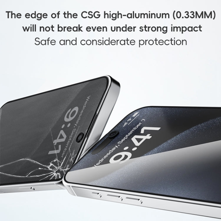 For iPhone 16 Plus ZGA 0.33mm 2.5D Anti-static Privacy Tempered Glass Film