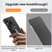 For Huawei Pura 70 Baking Varnish 360 Rotate Holder No Frame PC Phone Case(Black)