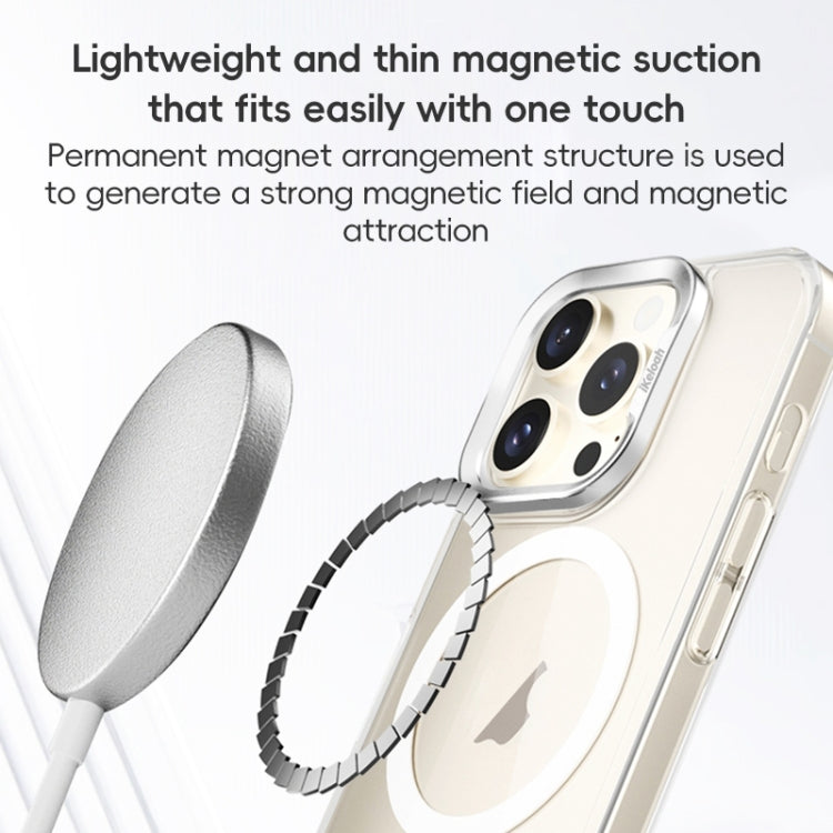 For iPhone 16 ZGA Magsafe Clear PC Tempered Glass Phone Case(Frosted White)