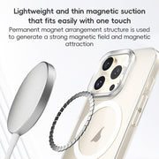 For iPhone 16 ZGA Magsafe Clear PC Tempered Glass Phone Case(Frosted White)
