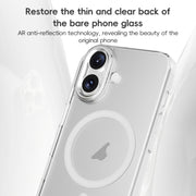 For iPhone 16 ZGA Magsafe Clear PC Tempered Glass Phone Case(Frosted White)