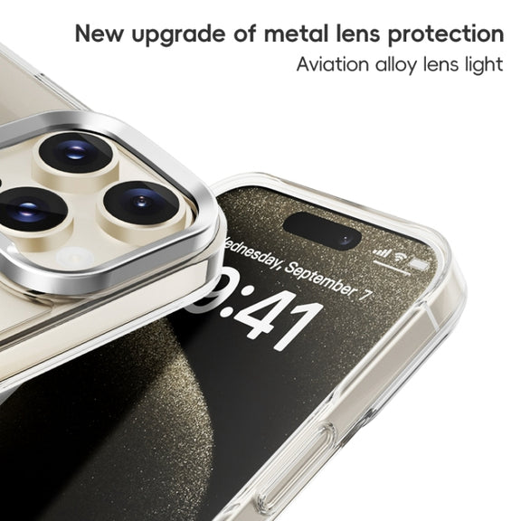 For iPhone 16 ZGA Magsafe Clear PC Tempered Glass Phone Case(Frosted White)