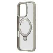 For iPhone 16 Pro Max ZGA Magsafe Holder PC Hybrid TPU Phone Case(Grey)