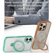 For iPhone 16 Pro ZGA Magsafe Holder PC Hybrid TPU Phone Case(Grey)