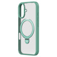 For iPhone 16 Plus ZGA Magsafe Holder PC Hybrid TPU Phone Case(Green) - free shipping - PMC TechLife - Order now!