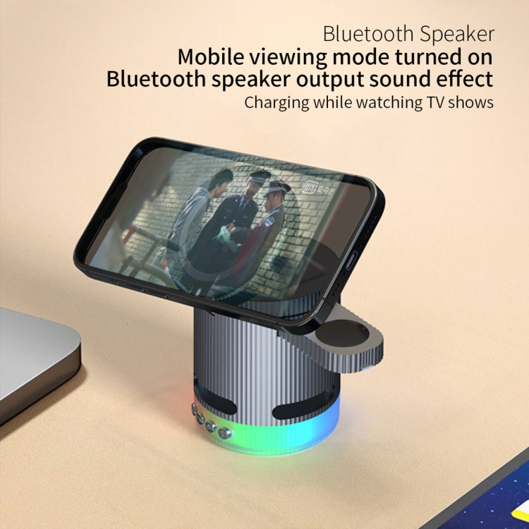 H61 15W 4 in 1 Multifunctional Foldable Wireless Charger Bluetooth Speaker(Black)