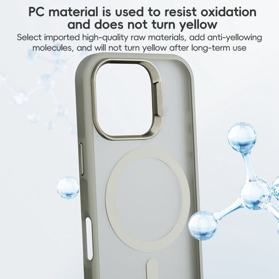 For iPhone 16 Pro Max ZGA Magsafe Frosted PC Hybrid TPU Phone Case(Grey)