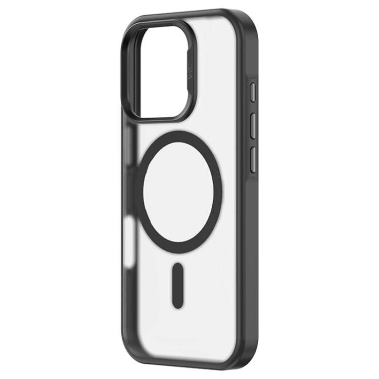 For iPhone 16 Plus ZGA Magsafe Frosted PC Hybrid TPU Phone Case(Black)